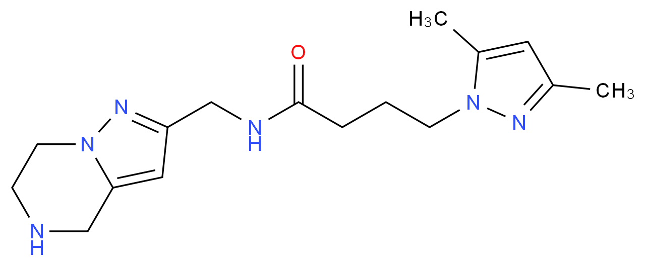 4-(3,5-dimethyl-1H-pyrazol-1-yl)-N-(4,5,6,7-tetrahydropyrazolo[1,5-a]pyrazin-2-ylmethyl)butanamide_Molecular_structure_CAS_)