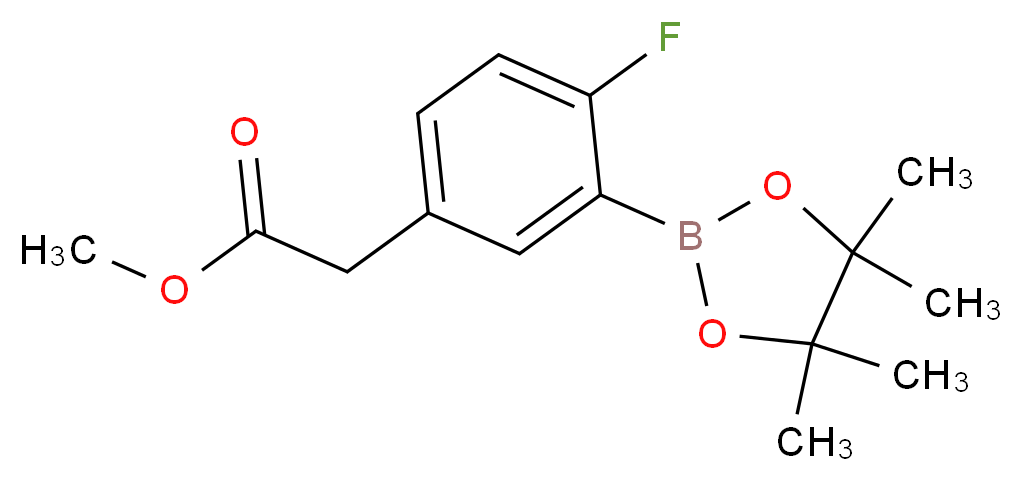 Methyl 2-(4-fluoro-3-(4,4,5,5-tetramethyl-1,3,2-dioxaborolan-2-yl)phenyl)acetate_Molecular_structure_CAS_944317-66-2)
