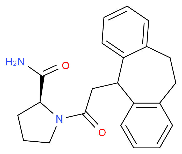 1-(10,11-dihydro-5H-dibenzo[a,d][7]annulen-5-ylacetyl)-L-prolinamide_Molecular_structure_CAS_)