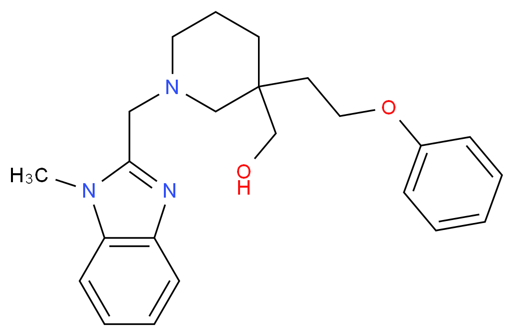 [1-[(1-methyl-1H-benzimidazol-2-yl)methyl]-3-(2-phenoxyethyl)-3-piperidinyl]methanol_Molecular_structure_CAS_)