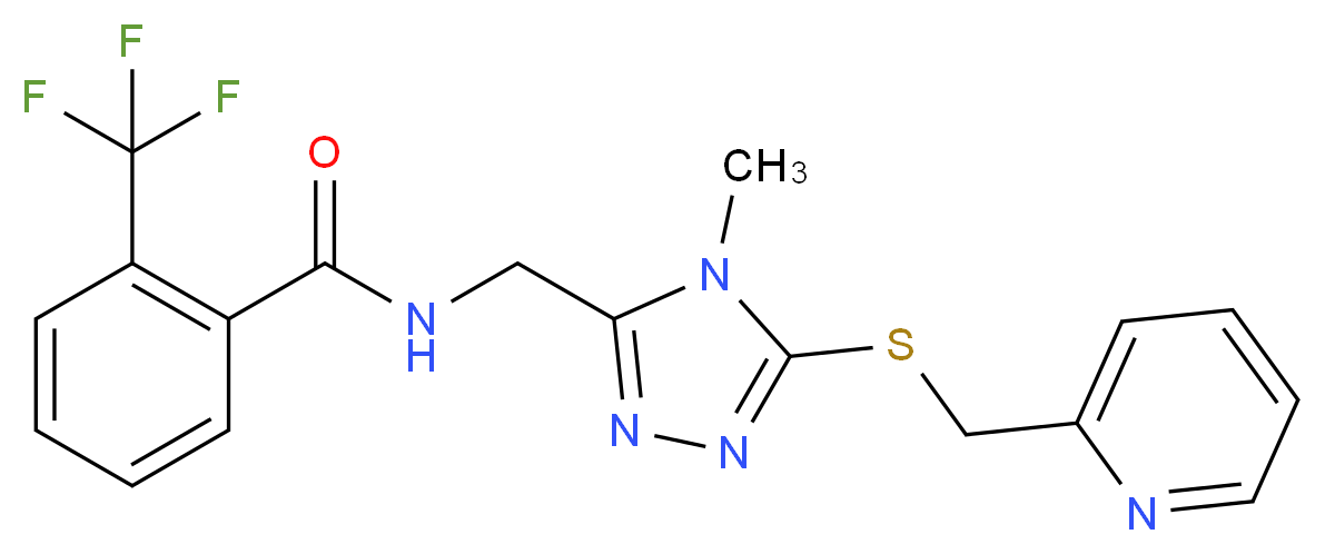 N-({4-methyl-5-[(2-pyridinylmethyl)thio]-4H-1,2,4-triazol-3-yl}methyl)-2-(trifluoromethyl)benzamide_Molecular_structure_CAS_)