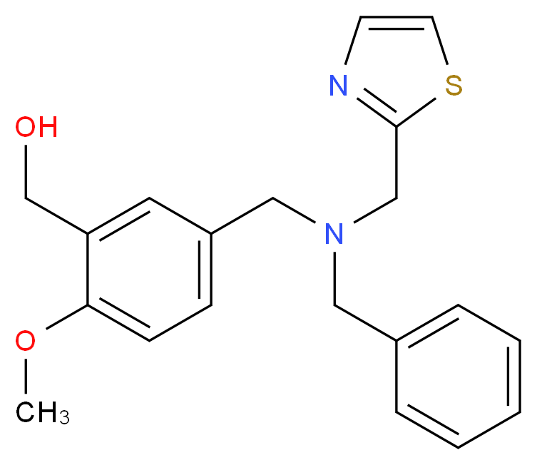 (5-{[benzyl(1,3-thiazol-2-ylmethyl)amino]methyl}-2-methoxyphenyl)methanol_Molecular_structure_CAS_)