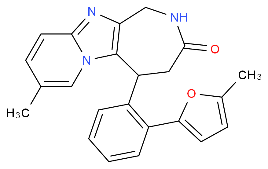 8-methyl-5-[2-(5-methyl-2-furyl)phenyl]-1,2,4,5-tetrahydro-3H-pyrido[1',2':1,2]imidazo[4,5-c]azepin-3-one_Molecular_structure_CAS_)