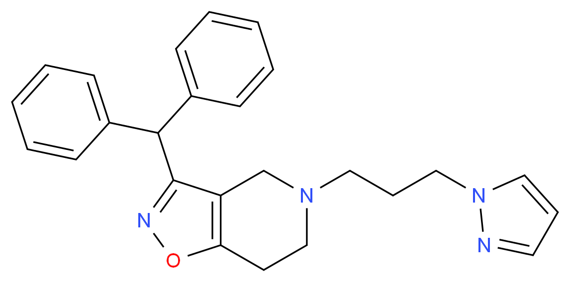 3-(diphenylmethyl)-5-[3-(1H-pyrazol-1-yl)propyl]-4,5,6,7-tetrahydroisoxazolo[4,5-c]pyridine_Molecular_structure_CAS_)