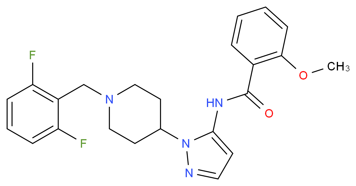 N-{1-[1-(2,6-difluorobenzyl)-4-piperidinyl]-1H-pyrazol-5-yl}-2-methoxybenzamide_Molecular_structure_CAS_)