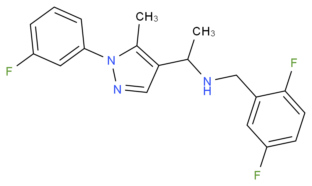 (2,5-difluorobenzyl){1-[1-(3-fluorophenyl)-5-methyl-1H-pyrazol-4-yl]ethyl}amine_Molecular_structure_CAS_)