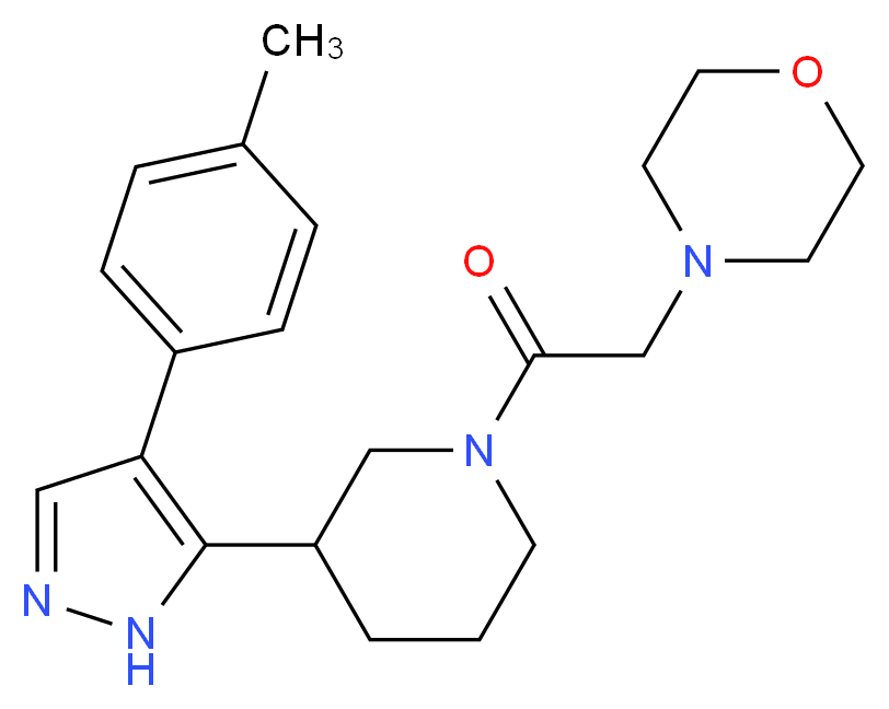 4-(2-{3-[4-(4-methylphenyl)-1H-pyrazol-5-yl]piperidin-1-yl}-2-oxoethyl)morpholine_Molecular_structure_CAS_)