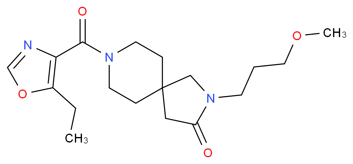 8-[(5-ethyl-1,3-oxazol-4-yl)carbonyl]-2-(3-methoxypropyl)-2,8-diazaspiro[4.5]decan-3-one_Molecular_structure_CAS_)