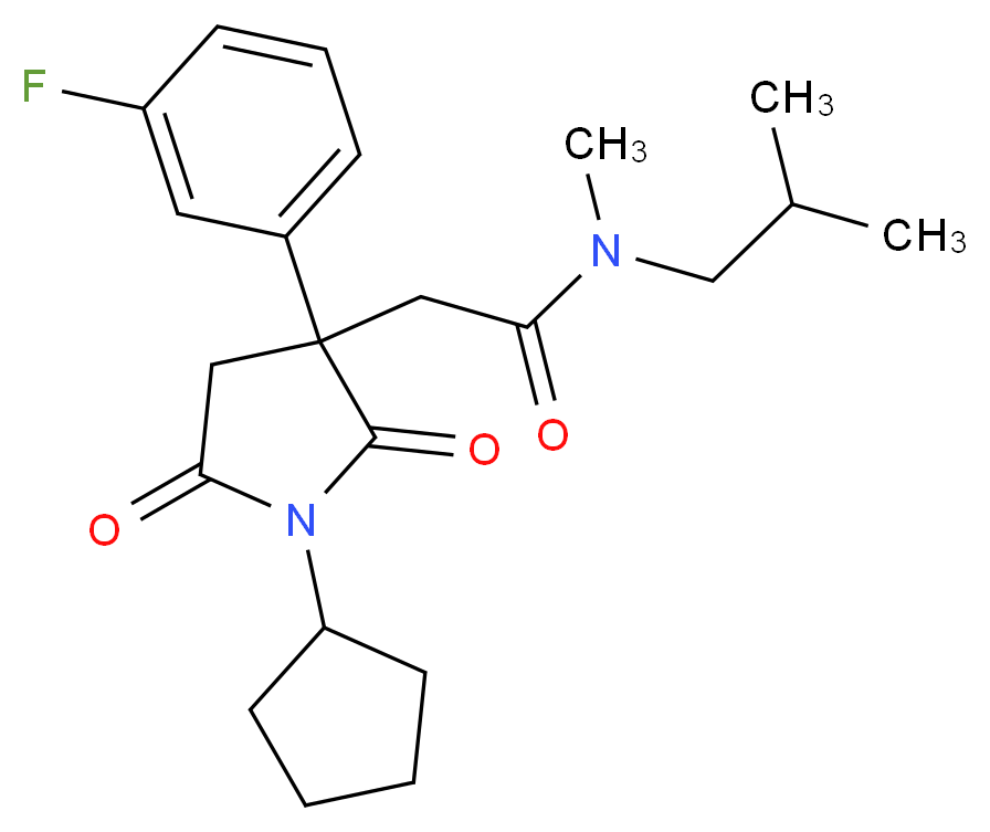 2-[1-cyclopentyl-3-(3-fluorophenyl)-2,5-dioxo-3-pyrrolidinyl]-N-isobutyl-N-methylacetamide_Molecular_structure_CAS_)