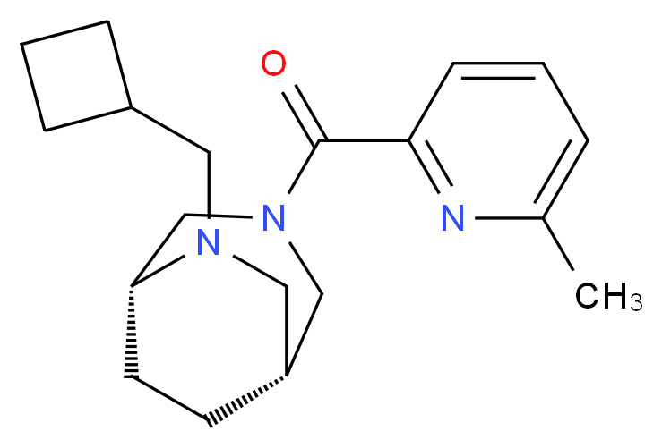 (1R*,5R*)-6-(cyclobutylmethyl)-3-[(6-methylpyridin-2-yl)carbonyl]-3,6-diazabicyclo[3.2.2]nonane_Molecular_structure_CAS_)