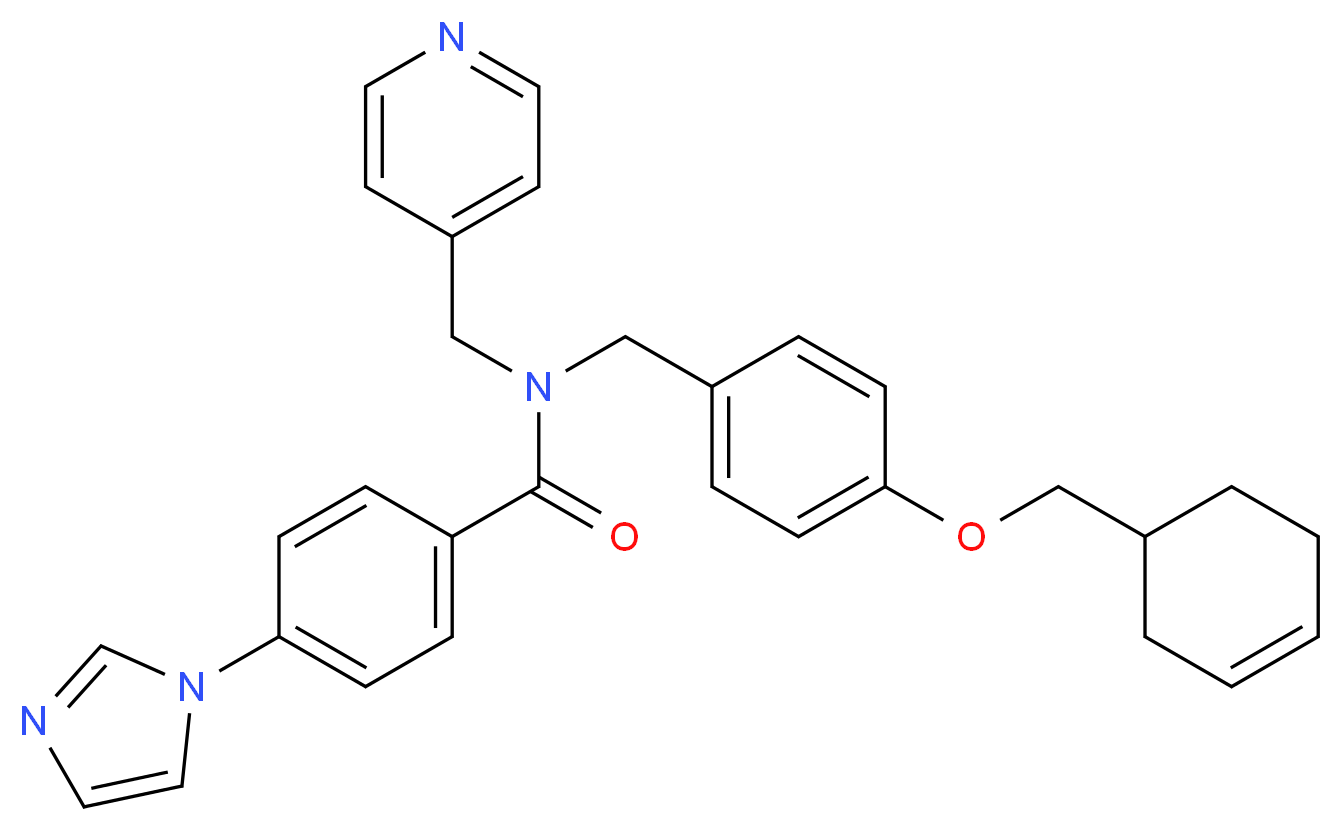 N-[4-(3-cyclohexen-1-ylmethoxy)benzyl]-4-(1H-imidazol-1-yl)-N-(4-pyridinylmethyl)benzamide_Molecular_structure_CAS_)