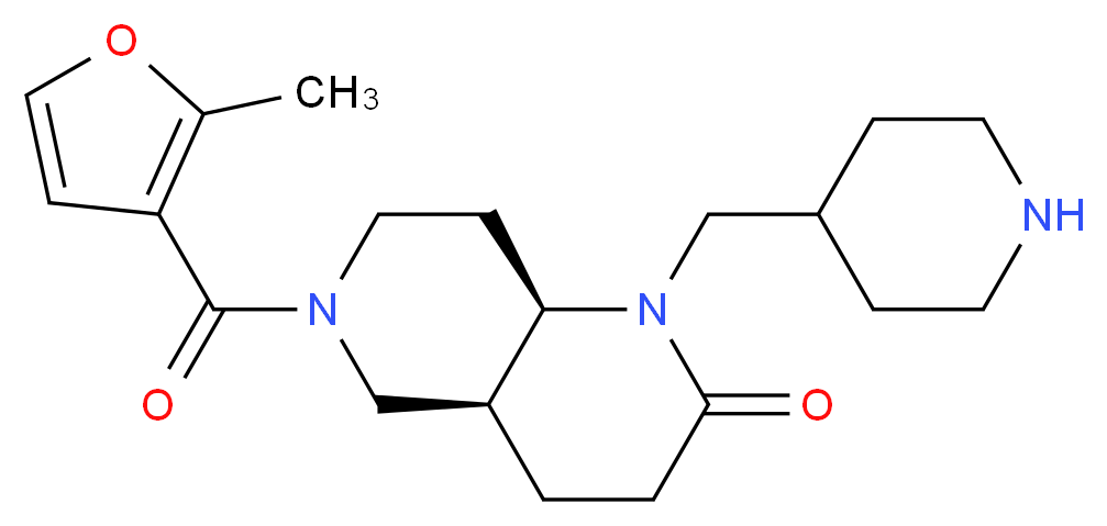 (4aS*,8aR*)-6-(2-methyl-3-furoyl)-1-(piperidin-4-ylmethyl)octahydro-1,6-naphthyridin-2(1H)-one_Molecular_structure_CAS_)