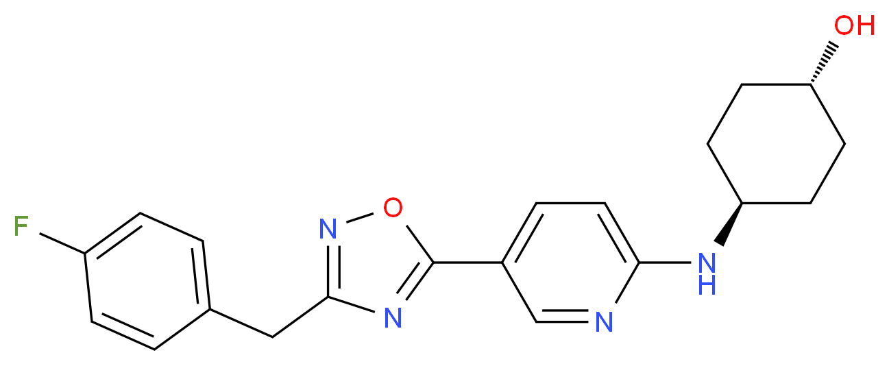 trans-4-({5-[3-(4-fluorobenzyl)-1,2,4-oxadiazol-5-yl]-2-pyridinyl}amino)cyclohexanol_Molecular_structure_CAS_)