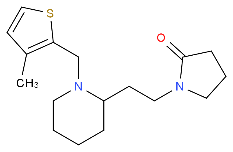 1-(2-{1-[(3-methyl-2-thienyl)methyl]piperidin-2-yl}ethyl)pyrrolidin-2-one_Molecular_structure_CAS_)