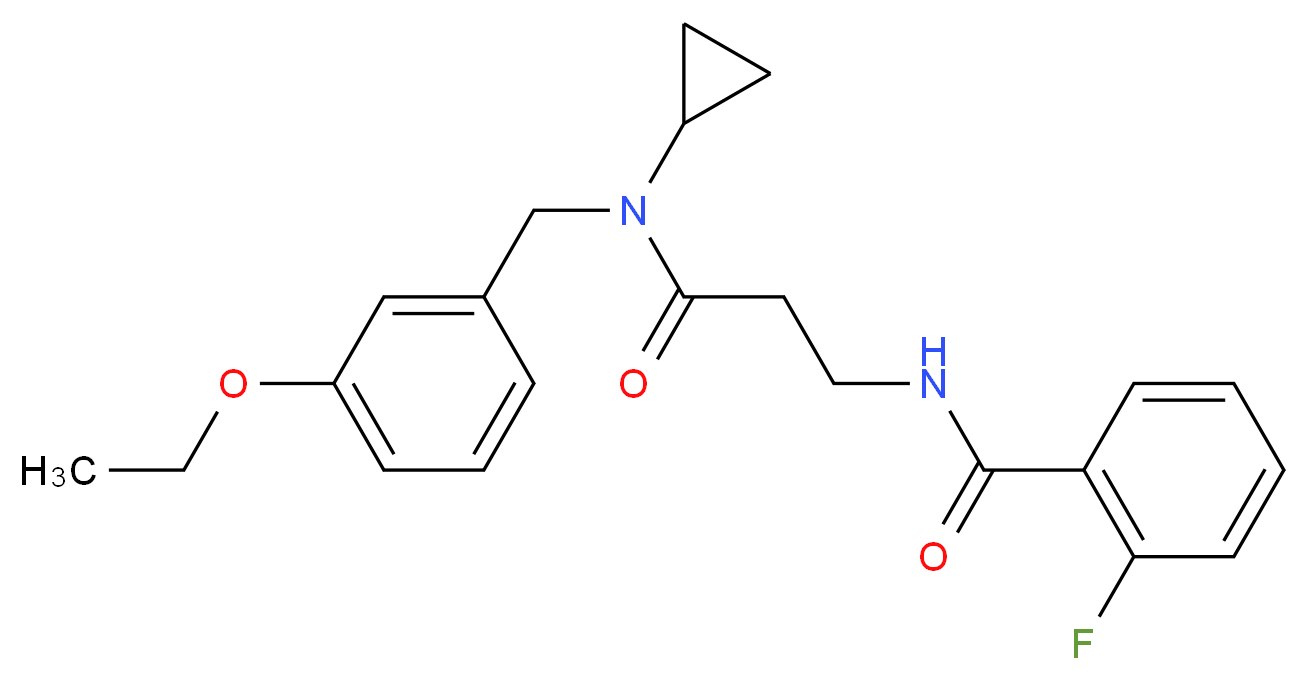 N-{3-[cyclopropyl(3-ethoxybenzyl)amino]-3-oxopropyl}-2-fluorobenzamide_Molecular_structure_CAS_)