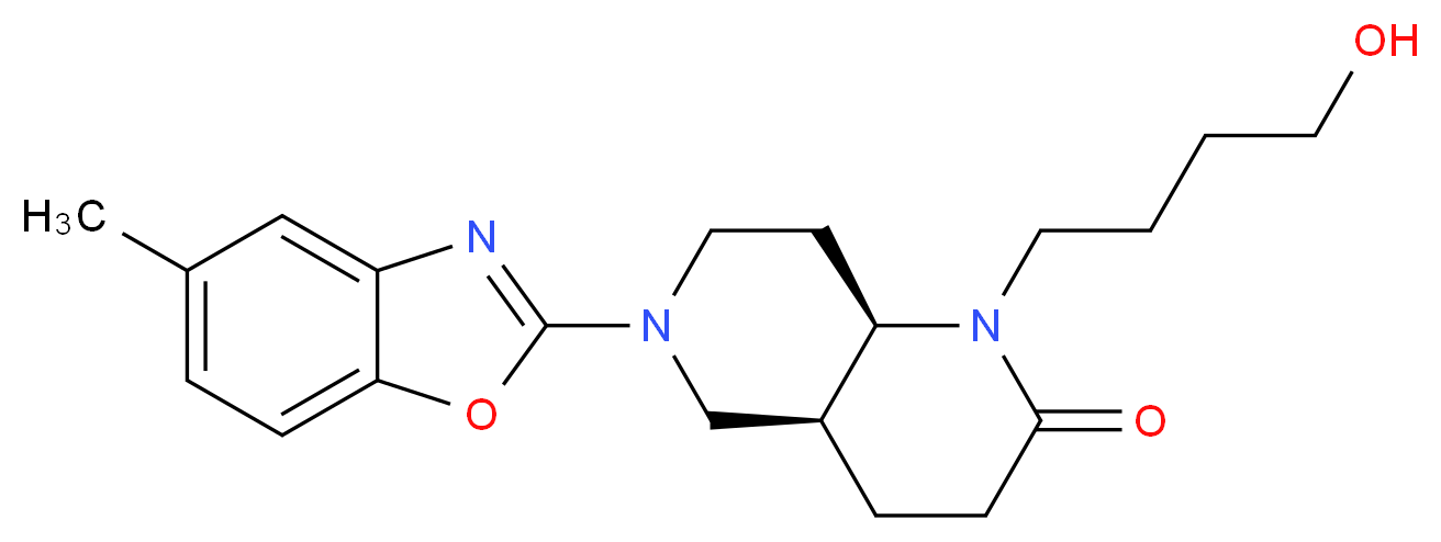 (4aS*,8aR*)-1-(4-hydroxybutyl)-6-(5-methyl-1,3-benzoxazol-2-yl)octahydro-1,6-naphthyridin-2(1H)-one_Molecular_structure_CAS_)