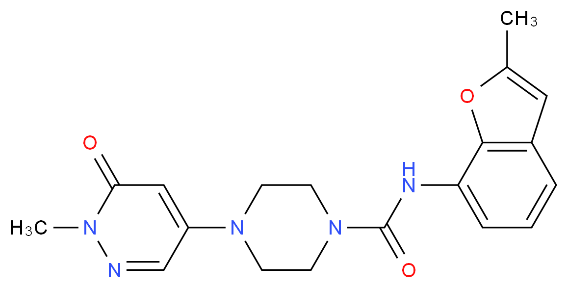 N-(2-methyl-1-benzofuran-7-yl)-4-(1-methyl-6-oxo-1,6-dihydropyridazin-4-yl)piperazine-1-carboxamide_Molecular_structure_CAS_)