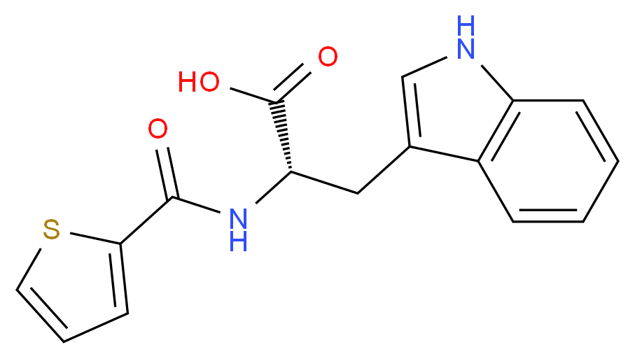 (2S)-3-(1H-indol-3-yl)-2-[(thien-2-ylcarbonyl)amino]propanoic acid_Molecular_structure_CAS_)