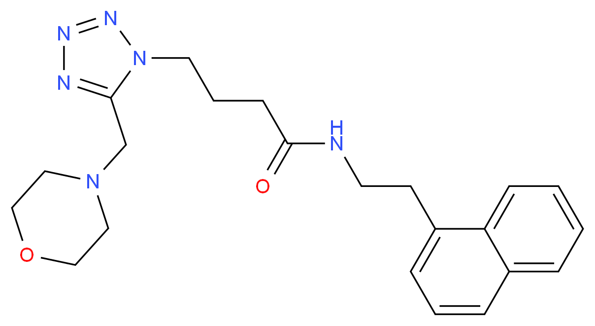 4-[5-(4-morpholinylmethyl)-1H-tetrazol-1-yl]-N-[2-(1-naphthyl)ethyl]butanamide_Molecular_structure_CAS_)