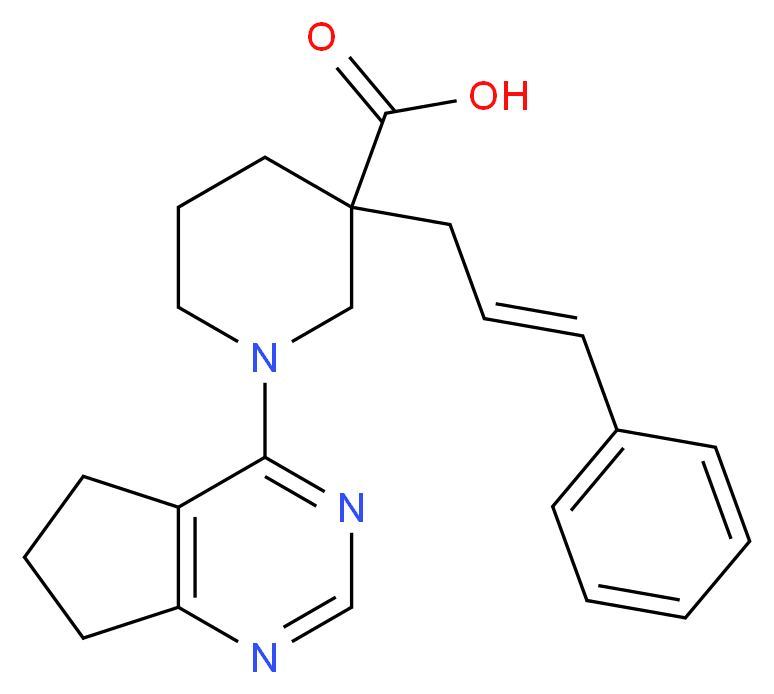 1-(6,7-dihydro-5H-cyclopenta[d]pyrimidin-4-yl)-3-[(2E)-3-phenylprop-2-en-1-yl]piperidine-3-carboxylic acid_Molecular_structure_CAS_)
