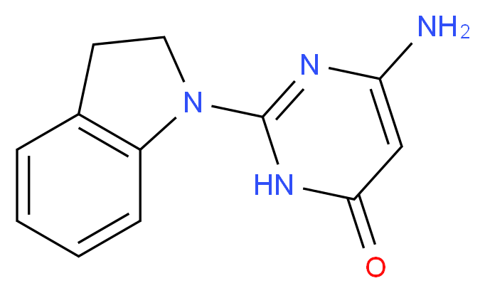 6-Amino-2-(2,3-dihydro-1H-indol-1-yl)pyrimidin-4(3H)-one_Molecular_structure_CAS_)
