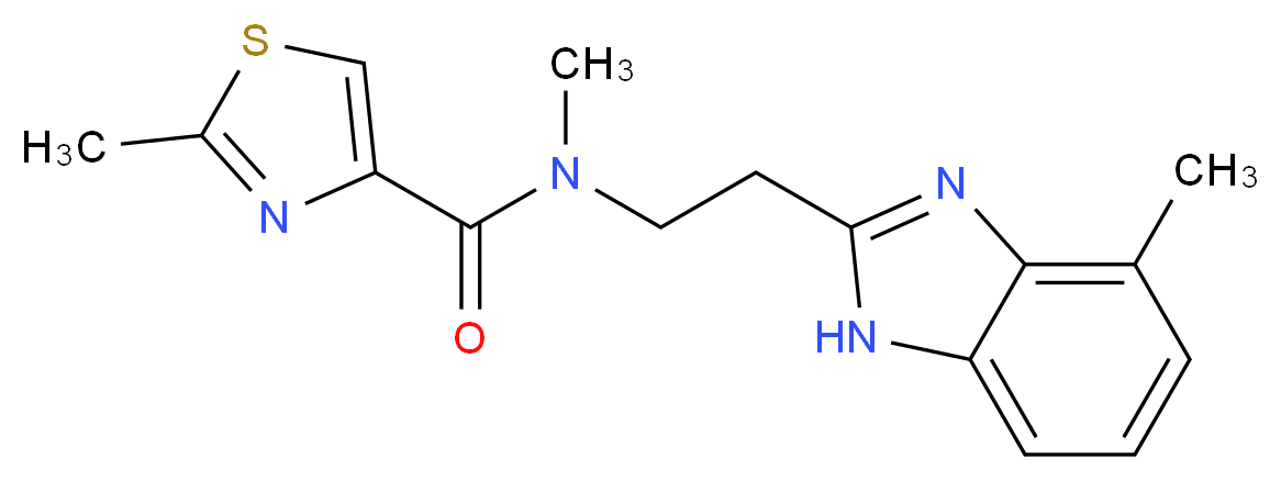 N,2-dimethyl-N-[2-(4-methyl-1H-benzimidazol-2-yl)ethyl]-1,3-thiazole-4-carboxamide_Molecular_structure_CAS_)