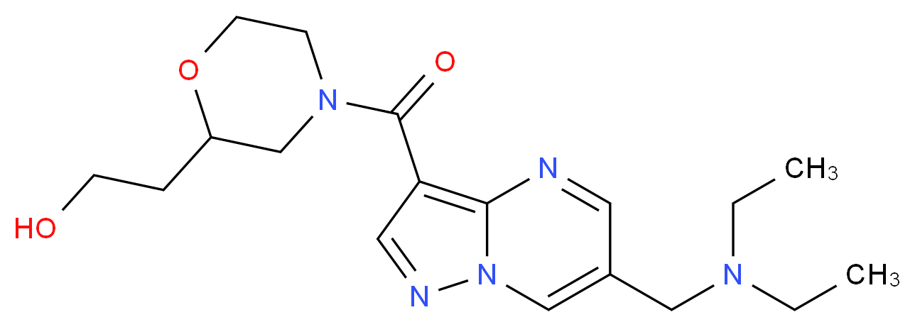 2-[4-({6-[(diethylamino)methyl]pyrazolo[1,5-a]pyrimidin-3-yl}carbonyl)morpholin-2-yl]ethanol_Molecular_structure_CAS_)