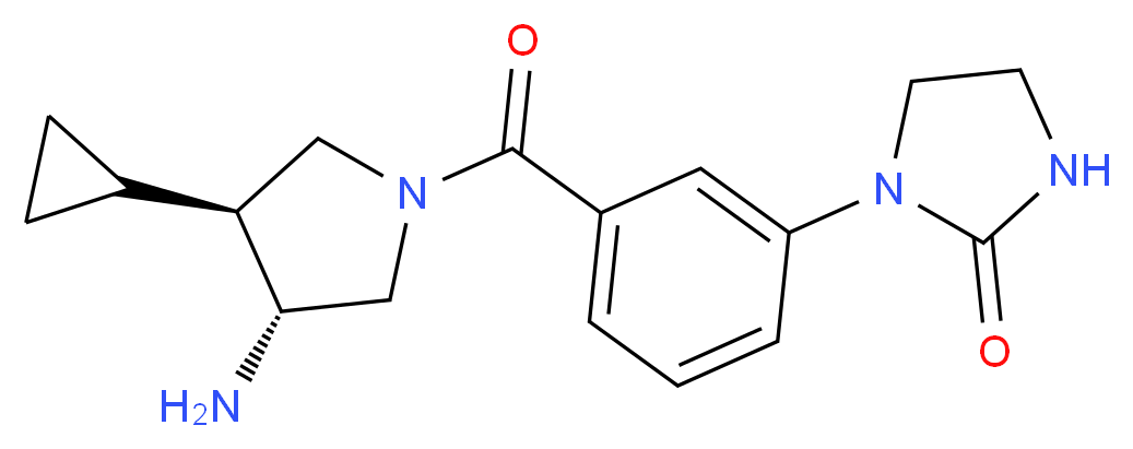 1-(3-{[(3R*,4S*)-3-amino-4-cyclopropyl-1-pyrrolidinyl]carbonyl}phenyl)-2-imidazolidinone_Molecular_structure_CAS_)
