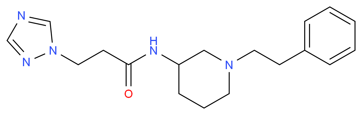 N-[1-(2-phenylethyl)-3-piperidinyl]-3-(1H-1,2,4-triazol-1-yl)propanamide_Molecular_structure_CAS_)