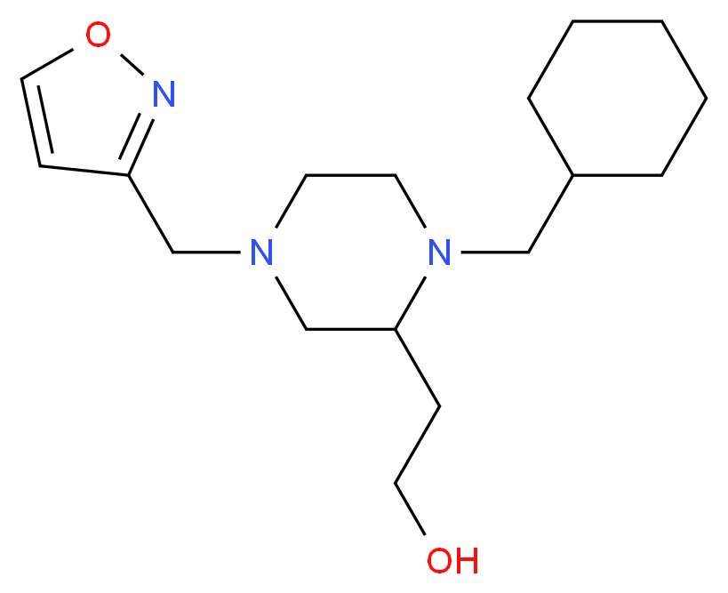 2-[1-(cyclohexylmethyl)-4-(3-isoxazolylmethyl)-2-piperazinyl]ethanol_Molecular_structure_CAS_)