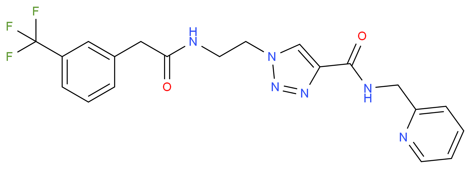 N-(2-pyridinylmethyl)-1-[2-({[3-(trifluoromethyl)phenyl]acetyl}amino)ethyl]-1H-1,2,3-triazole-4-carboxamide_Molecular_structure_CAS_)