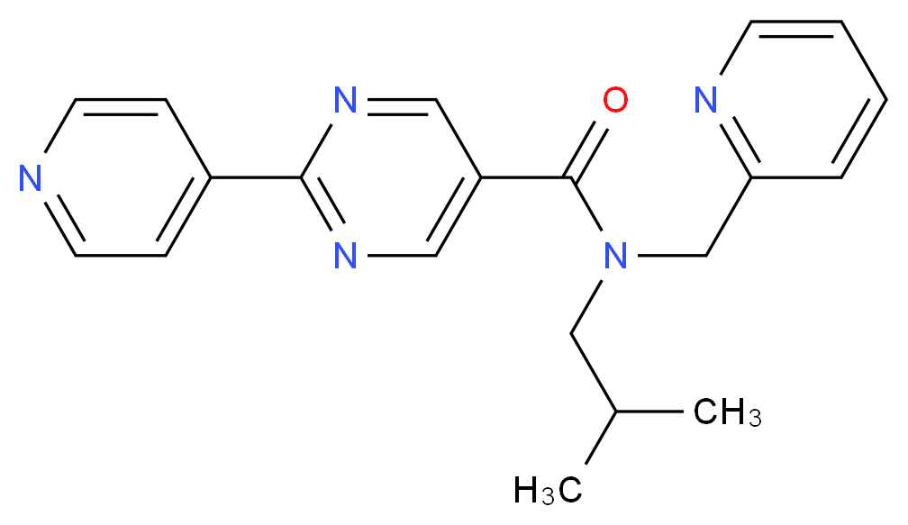 N-isobutyl-2-pyridin-4-yl-N-(pyridin-2-ylmethyl)pyrimidine-5-carboxamide_Molecular_structure_CAS_)