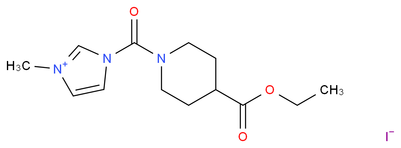 1-{[4-(ethoxycarbonyl)piperidin-1-yl]carbonyl}-3-methyl-1H-imidazol-3-ium iodide_Molecular_structure_CAS_)