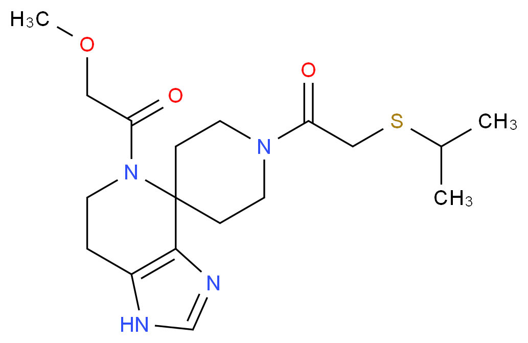 1'-[(isopropylthio)acetyl]-5-(methoxyacetyl)-1,5,6,7-tetrahydrospiro[imidazo[4,5-c]pyridine-4,4'-piperidine]_Molecular_structure_CAS_)