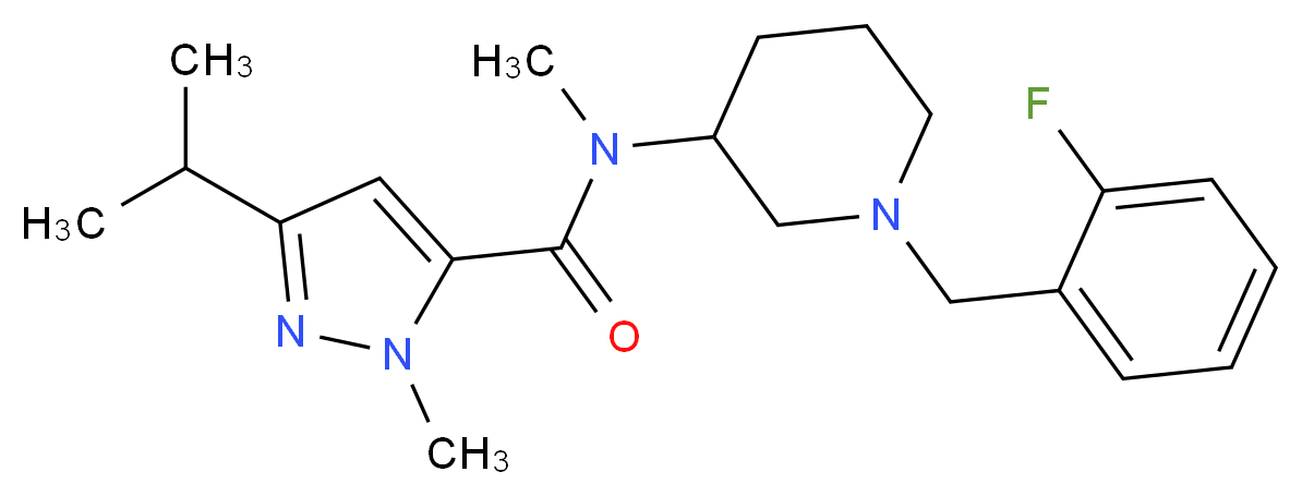N-[1-(2-fluorobenzyl)-3-piperidinyl]-3-isopropyl-N,1-dimethyl-1H-pyrazole-5-carboxamide_Molecular_structure_CAS_)