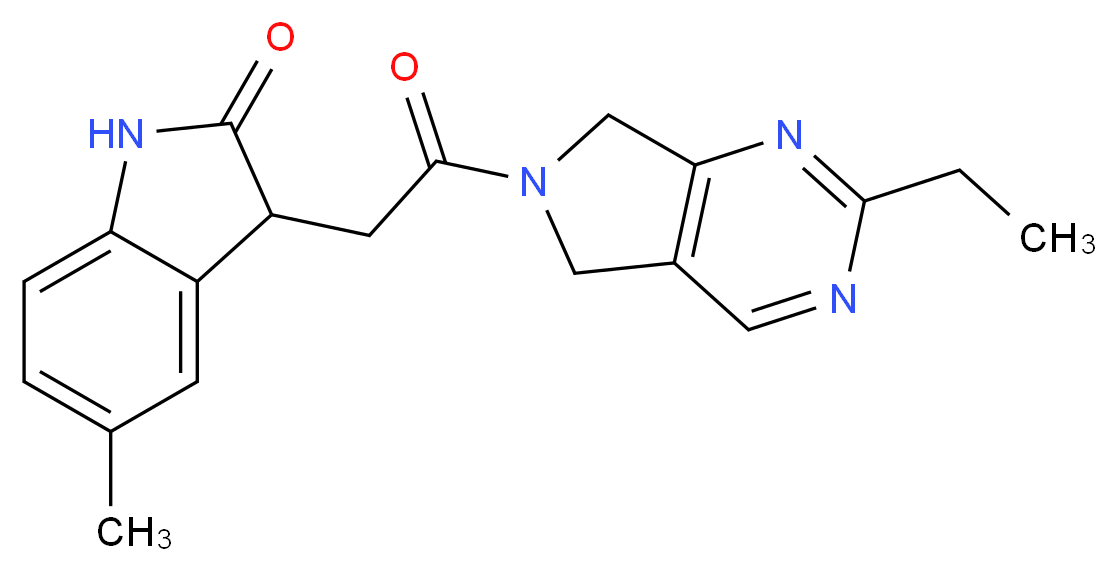 3-[2-(2-ethyl-5,7-dihydro-6H-pyrrolo[3,4-d]pyrimidin-6-yl)-2-oxoethyl]-5-methyl-1,3-dihydro-2H-indol-2-one_Molecular_structure_CAS_)