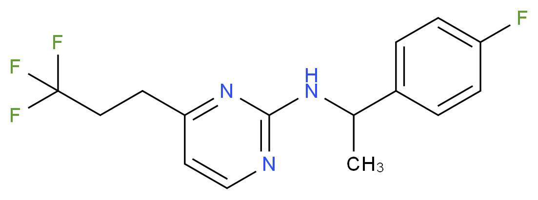 N-[1-(4-fluorophenyl)ethyl]-4-(3,3,3-trifluoropropyl)pyrimidin-2-amine_Molecular_structure_CAS_)