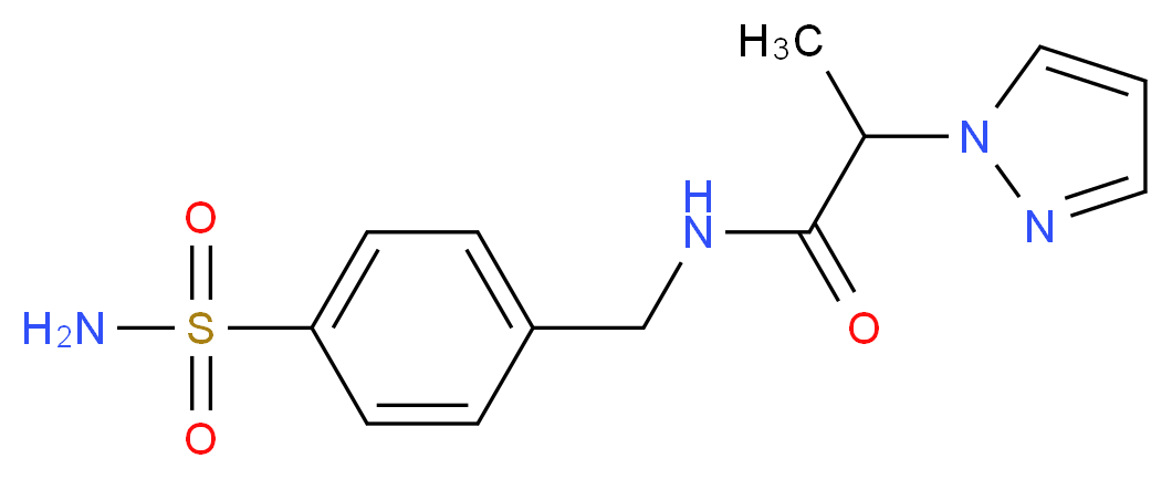 N-[4-(aminosulfonyl)benzyl]-2-(1H-pyrazol-1-yl)propanamide_Molecular_structure_CAS_)