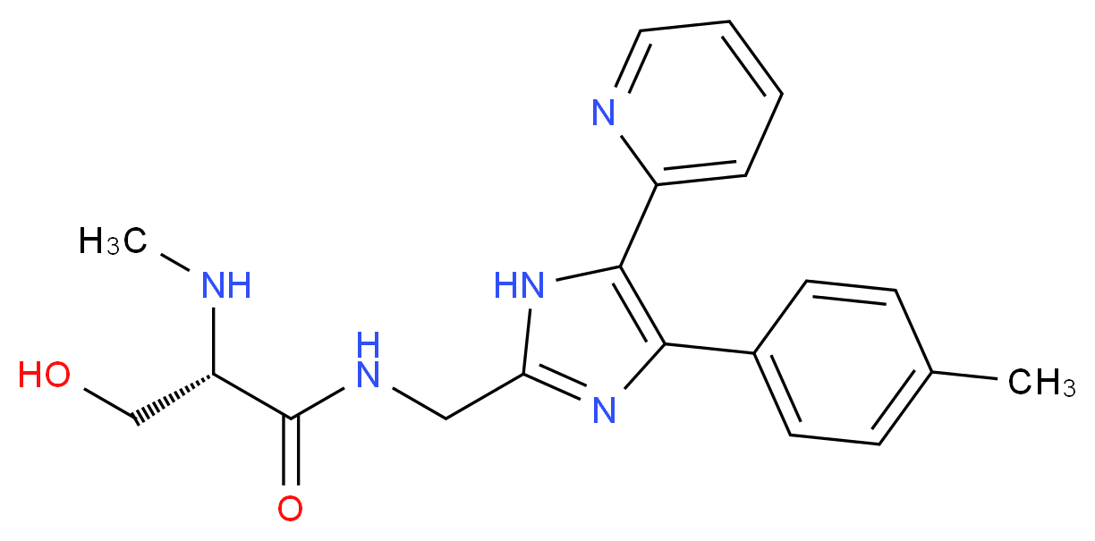 N~2~-methyl-N~1~-{[4-(4-methylphenyl)-5-pyridin-2-yl-1H-imidazol-2-yl]methyl}-L-serinamide_Molecular_structure_CAS_)