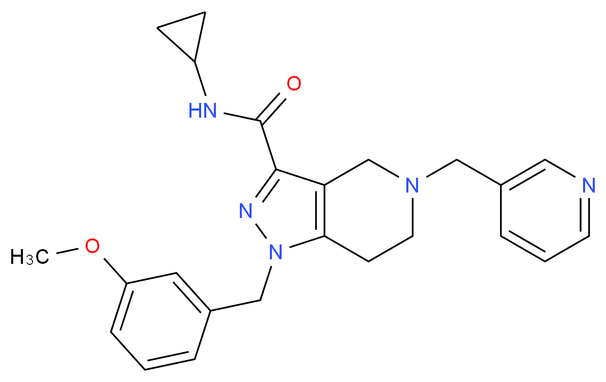 N-cyclopropyl-1-(3-methoxybenzyl)-5-(3-pyridinylmethyl)-4,5,6,7-tetrahydro-1H-pyrazolo[4,3-c]pyridine-3-carboxamide_Molecular_structure_CAS_)