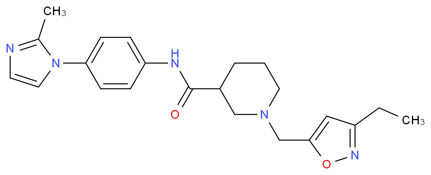 1-[(3-ethylisoxazol-5-yl)methyl]-N-[4-(2-methyl-1H-imidazol-1-yl)phenyl]piperidine-3-carboxamide_Molecular_structure_CAS_)