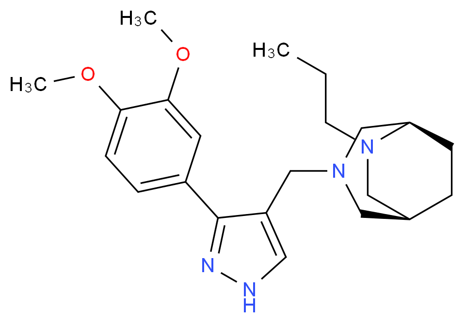 (1S*,5R*)-3-{[3-(3,4-dimethoxyphenyl)-1H-pyrazol-4-yl]methyl}-6-propyl-3,6-diazabicyclo[3.2.2]nonane_Molecular_structure_CAS_)