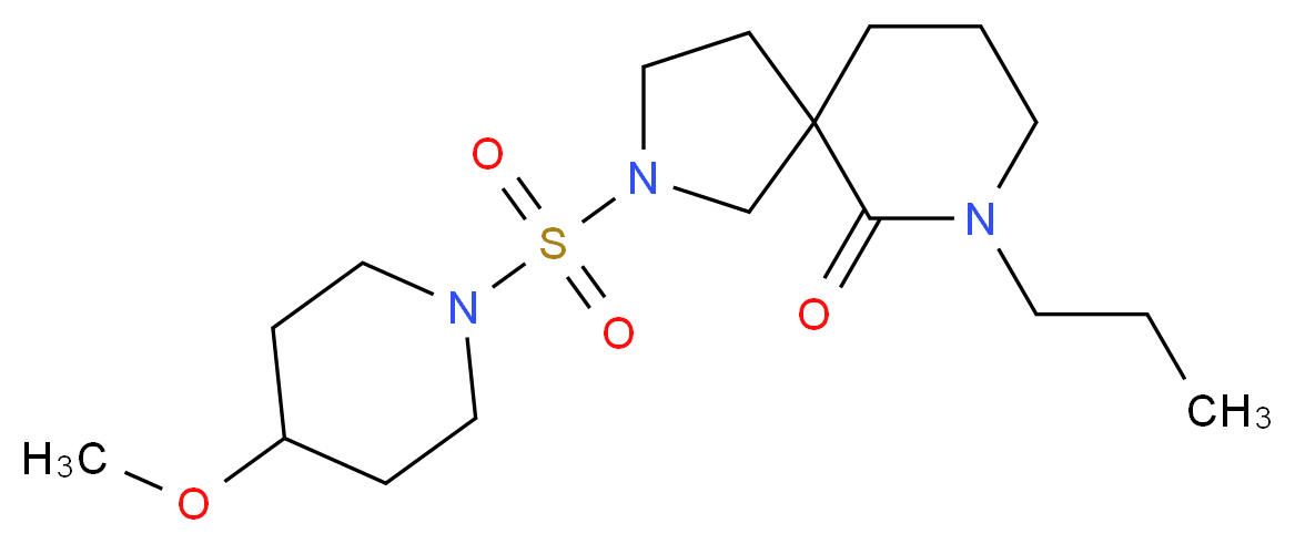 2-[(4-methoxypiperidin-1-yl)sulfonyl]-7-propyl-2,7-diazaspiro[4.5]decan-6-one_Molecular_structure_CAS_)