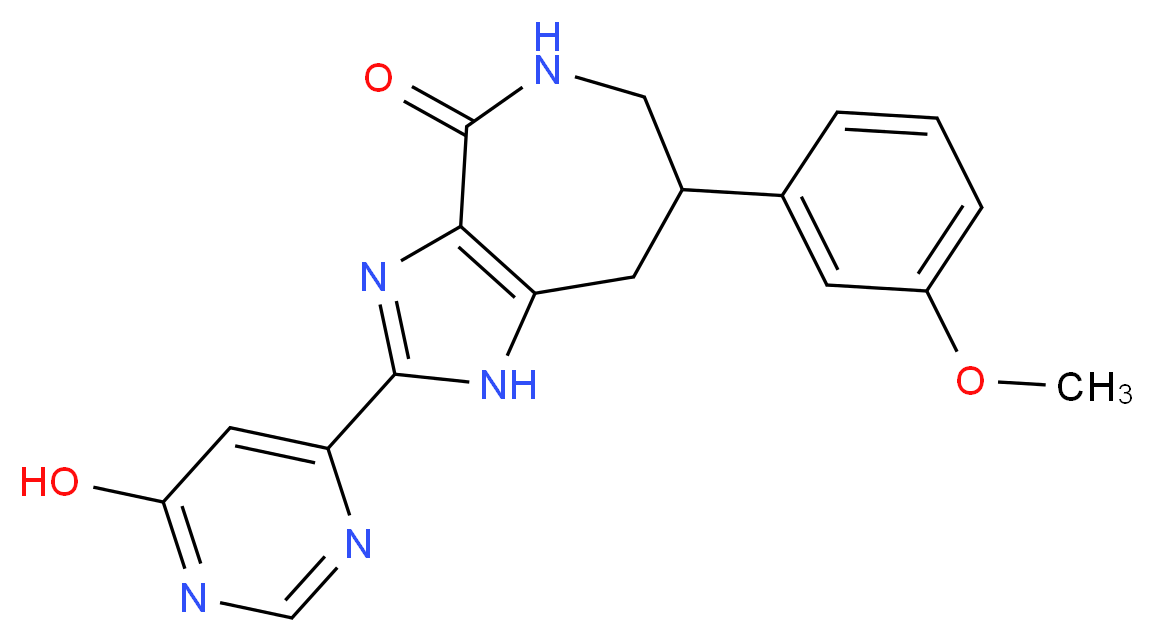 2-(6-hydroxypyrimidin-4-yl)-7-(3-methoxyphenyl)-5,6,7,8-tetrahydroimidazo[4,5-c]azepin-4(1H)-one_Molecular_structure_CAS_)