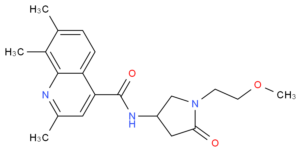 N-[1-(2-methoxyethyl)-5-oxo-3-pyrrolidinyl]-2,7,8-trimethyl-4-quinolinecarboxamide_Molecular_structure_CAS_)