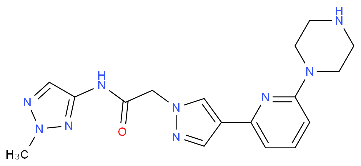 N-(2-methyl-2H-1,2,3-triazol-4-yl)-2-[4-(6-piperazin-1-ylpyridin-2-yl)-1H-pyrazol-1-yl]acetamide_Molecular_structure_CAS_)