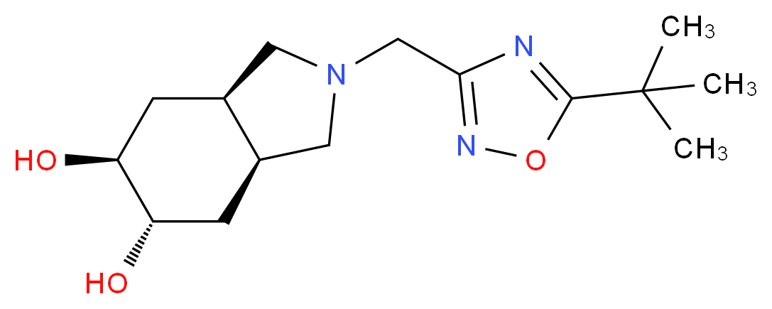 (3aR*,5S*,6S*,7aS*)-2-[(5-tert-butyl-1,2,4-oxadiazol-3-yl)methyl]octahydro-1H-isoindole-5,6-diol_Molecular_structure_CAS_)