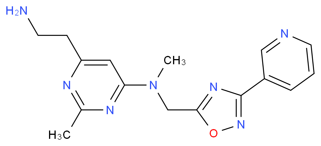 6-(2-aminoethyl)-N,2-dimethyl-N-[(3-pyridin-3-yl-1,2,4-oxadiazol-5-yl)methyl]pyrimidin-4-amine_Molecular_structure_CAS_)