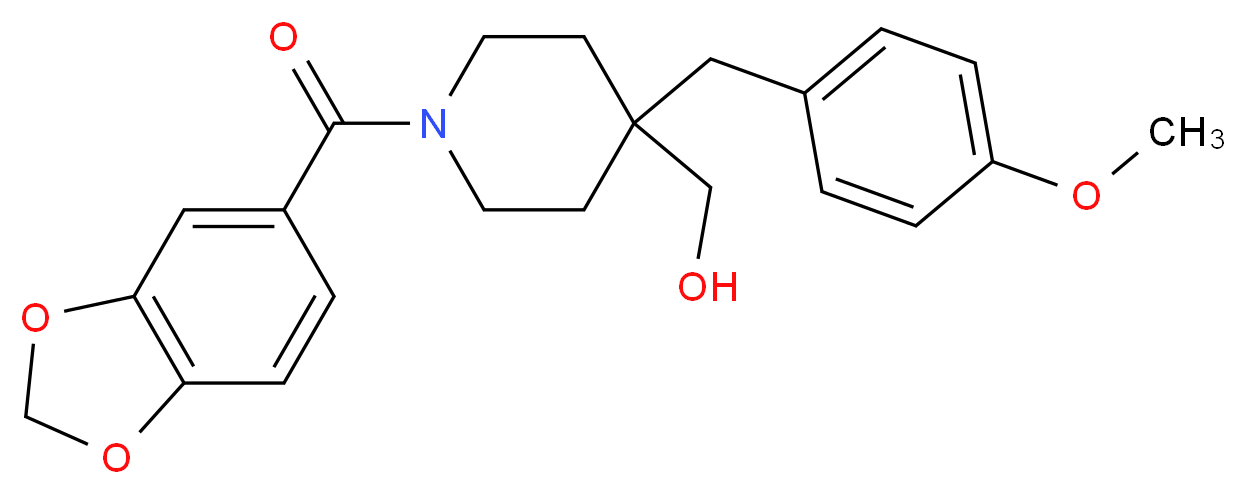 [1-(1,3-benzodioxol-5-ylcarbonyl)-4-(4-methoxybenzyl)piperidin-4-yl]methanol_Molecular_structure_CAS_)