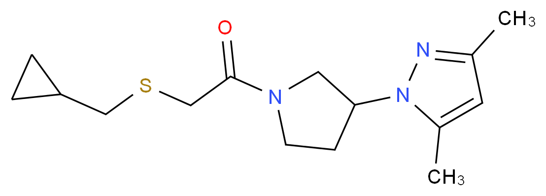 1-(1-{[(cyclopropylmethyl)thio]acetyl}-3-pyrrolidinyl)-3,5-dimethyl-1H-pyrazole_Molecular_structure_CAS_)